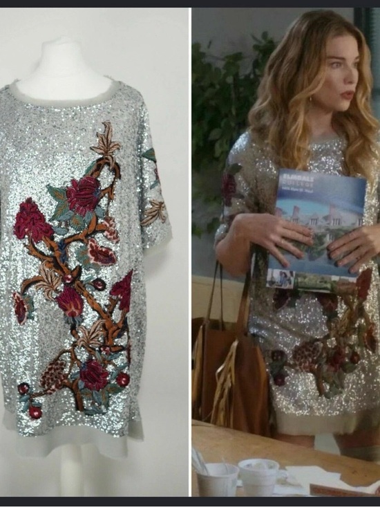 Zara Dresses & Skirts - RARE ZARA Silver Sequin Floral Embroidered Mini Dress ASO Alexis Rose